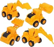 BRIGHTFUFU 4pcs Excavator Model Toys for Car Toys Toys Toys Toys Truck Toy Party Truck Model Funny Truck Model Toy Dump Truck Cartoon Plastic Truck Abs Yellow