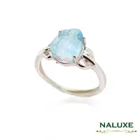 在飛比找momo購物網優惠-【Naluxe】天然寶石海水藍寶石原礦造型戒指(３月誕生石、