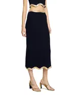Sandro Chain Trim Midi Skirt