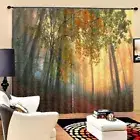 Orange Sunshine Forest 3D Curtain Blockout Photo Printing Curtains Drape Fabric