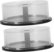 CHICAMPERA 2Pcs Dvd Storage Bucket Durable Plastic Empty Container for Organizing Dvds Discs Versatile Storage for Countertops and Shelves