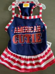 SIMPLY DOG RED "AMERICAN CUTIE" 4TH OF JULY DRESS Puppy/Dog -LARGE