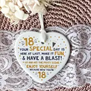 18th Birthday Ceramic Funny Heart Keepsake | 18 | Birthday Gifts | Milestone Bir