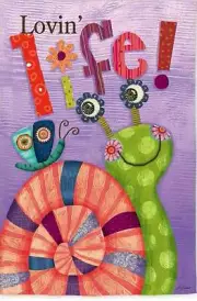 Lovn' Life Whimsical Snail Large Flag