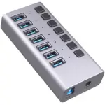 【伽利略】USB3.1 GEN1 7埠 HUB 鋁合金 獨立開關(PEC-HC707)