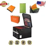 Secure Fireproof Document Storage Box - 5 Pack File Folders Included, Portable