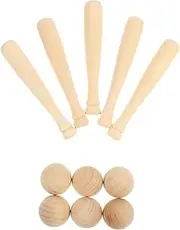 Wooden Baseball Ornament Kit 30 Mini Bats 30 Unfinished Crafts for Boys and Girls Decorations