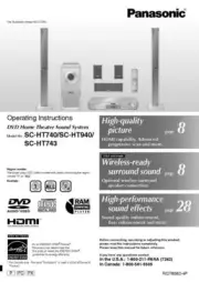 NEW Panasonic SA-HT740 SA-HT743 SA-HT940 Home Theater System Instruction Manual