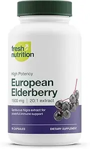 Elderberry Immune Support – Strongest DNA Verified 1800mg Sambucol Black Elderberry – Easy to Swallow Elderberry Capsule - Powerful Immune System Booster - Gluten Free, Soy Free, Non GMO, Vegan Safe