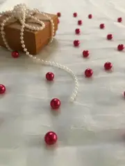 Red Table Pearls for wedding, Table Scatters, vase filler pearl