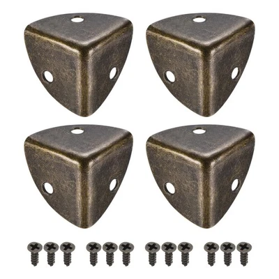 26x26x26mm Metal Box Corner Protectors Edge Guard Bronze Tone 20pcs