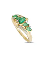 14K 0.09 ct. tw. Diamond & Emerald Ring