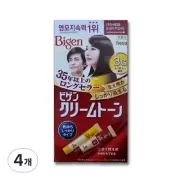 Bigen Cream Tone Hair Color 40g, 3G Light Chestnut, 4EA