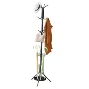 Coat Rack Freestanding,Entryway Hanger Stand,Umbrella Holder,Hall Tree Black