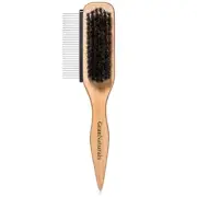 Boar Bristle Slick Back Hair Brush w/Comb for Smoothing Sleek Ponytail Bun - ...