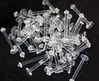 30 Pc 14g 3/4" Acrylic Clear Nipple Barbells Tongue Rings Retainers