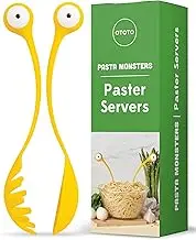 OTOTO Pasta Monster Spaghetti Cutlery Salad Servers - Funny BPA-Free Kitchen Gadgets - 100% Food Safe Salad Spoon & Fork Kitchen Utensil Set - Serving Cutlery Salad & Pasta - 30 x 8.5 x 5.5 cm
