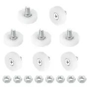 Pack of 8 Drawer Rollers Nylon Cabinet 25mm Pulley Replacement Wheels with Nuts