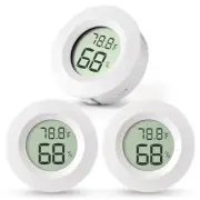 3-Pack Mini Hygrometer & Thermometer, Indoor Outdoor Digital Humidity White