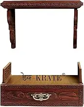 MDF Brown Wall Hanging Designer Wooden Mandir for Home & Office |Temple Home | Pooja Ghar in Jharokha style With LED Lights(DESIGN 33)