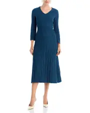Misook Textured Knit Midi Dress