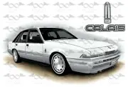 Holden VL Calais Sedan WHITE flag/banner 150cm x 90cm NEW