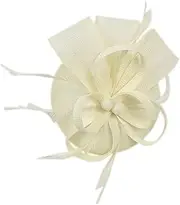 [Ｓｉｍｈｏａ] Feather Fascinator for Women 20s Headdress for Events, White