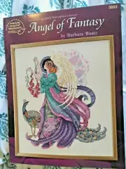 American school of Needlework Cross Stitch Chart # 3693 ANGEL OF FANTASY peacock