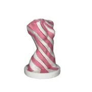 Pink White Swirl Abstract Female Torso Sculpture Modern Aesthetic Home Decor 4"