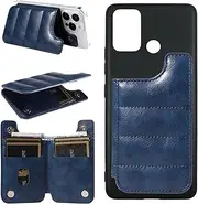 Compatible with Nokia C31 Cover,2 in 1 (Wallet Card Holder+TPU Soft Shell) PU Leather Kickstand Magnetic Closure Protective Phone Case Blue