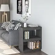 Book Cabinet Grey 60x35x71 cm Solid Wood Pine Storage Furniture Home Decor
