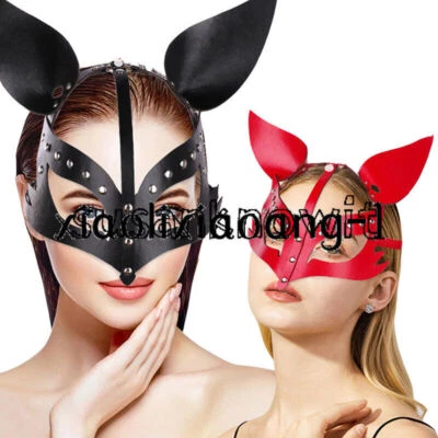 2 Color Female Leather Fox Eye Mask Cosplay Mask Game Masquerade Party Face Mask