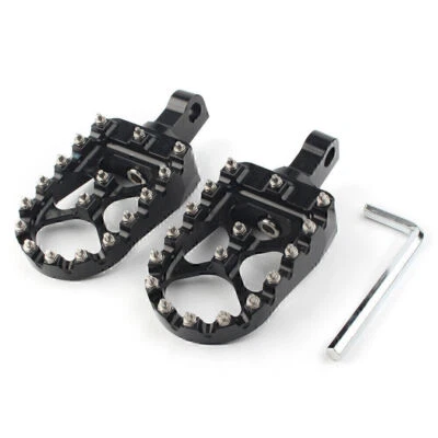 Wide Foot Peg Footrest MX Style For Harley Dyna Sportster Iron 883 Fatboy Black