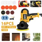 16PCS Car Polisher Buffer Sander 700W Auto Polishing Machine + 5" Pad Bonnet Kit