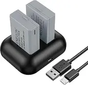 ENEGON LP-E5 Replacement Battery Charger Set (2-Pack) and Rapid Dual USB Charger for Canon LP-E5 and Canon EOS Rebel XS, T1i, XSi, 1000D, 500D, 450D, Kiss X3, KissX2, KissF