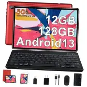 Tablet 10 inch Android PC Octa-Core 2.0 GHz with 12GB RAM 128GB ROM TF 1TB, Red