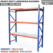 Longspan Racking STARTER BAY Steel Shelves Warehouse Shelving Garage Storage