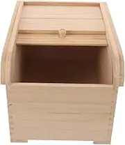 Zerodeko Reusable Sealed Grain Storage Container Wooden Rice Bin with Capacity for Kitchen Organization Airtight Rice Storage Holder Design for Dry