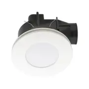 Mercator 240mm White Plug-In Round Exhaust Fan with Tri-Colour LED Light