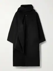[Marie Adam-Leenaerdt] Marie Adam-Leenaerdt - Scarf-detailed Wool Coat - Black - FR 40 FR 40 Black
