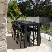 Santorini Outdoor Aluminium 2m Bar Table with 6 Bar stools - Outdoor Aluminium Dining Settings