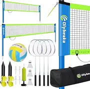 Olybeaka Portable Volleyball Net & Badminton Net Set
