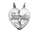 Brakeable Heart Pendant Charm .925 Sterling Silver