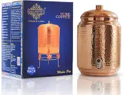 Hammered Copper Water Dispenser Container Pot Matka, Storage Water, 152 Oz