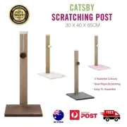 Cat Scratching Post Kitten Tree Single Sisal Scratcher Pole with Toy 65cm Tall