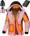 Wulcea Graphene Heated Jacket for Women 12V 18400Mah Fast Charge with Large Capa