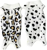 2 Packs Cat Surgery Recovery Suit Surgical Clothes Abdominal Wounds Anti-Licking Cat Bodysuit Onesie Substitute E-Collar& Cone (2 Colors, M)