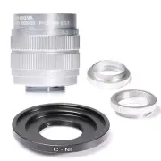 C-Nikon 1+C Mount 35mm F/1.7 CCTV Lens for Nikon 1 V1 J1 V2+ Macro Ring SILVER