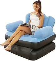 Inflatable Chair - 5 out of 1 Modular Structure Transformable Sofa | Ergonomic Inflatable Chair with Back Lines for Camping, Bedroom, Living Room and Rest