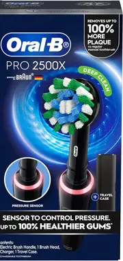 Oral-B Pro Advanced Electric Toothbrush - 3D Cleaning 3 Brushing Modes - Travel Case and Charger - Black